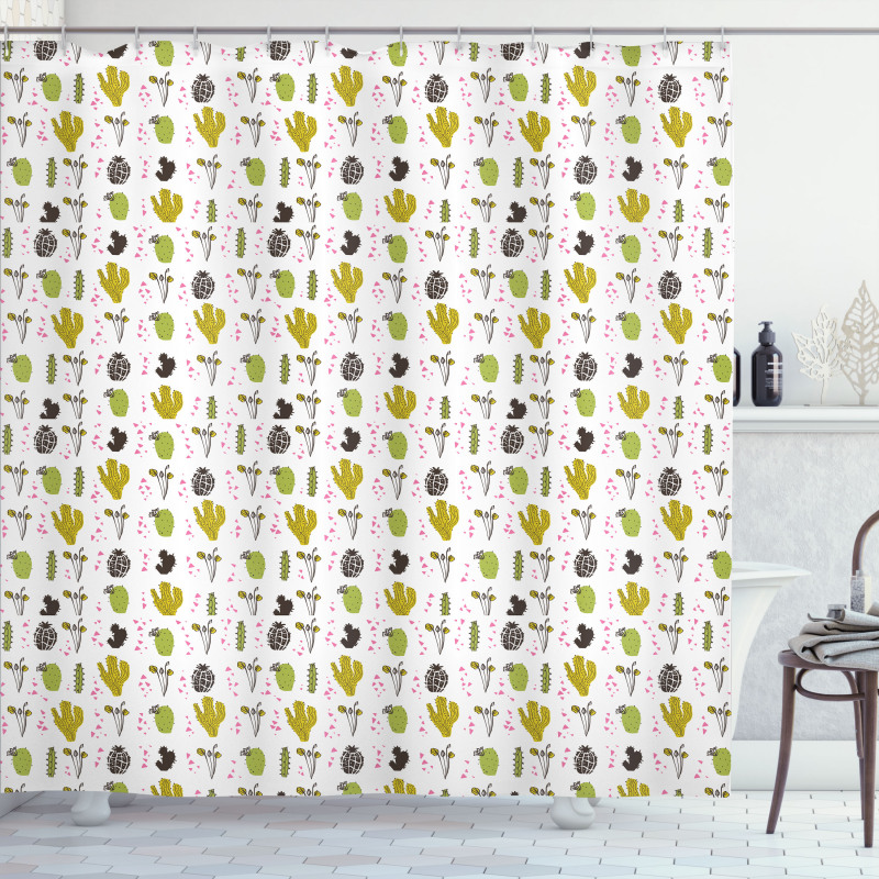 Botanical Little Triangles Shower Curtain