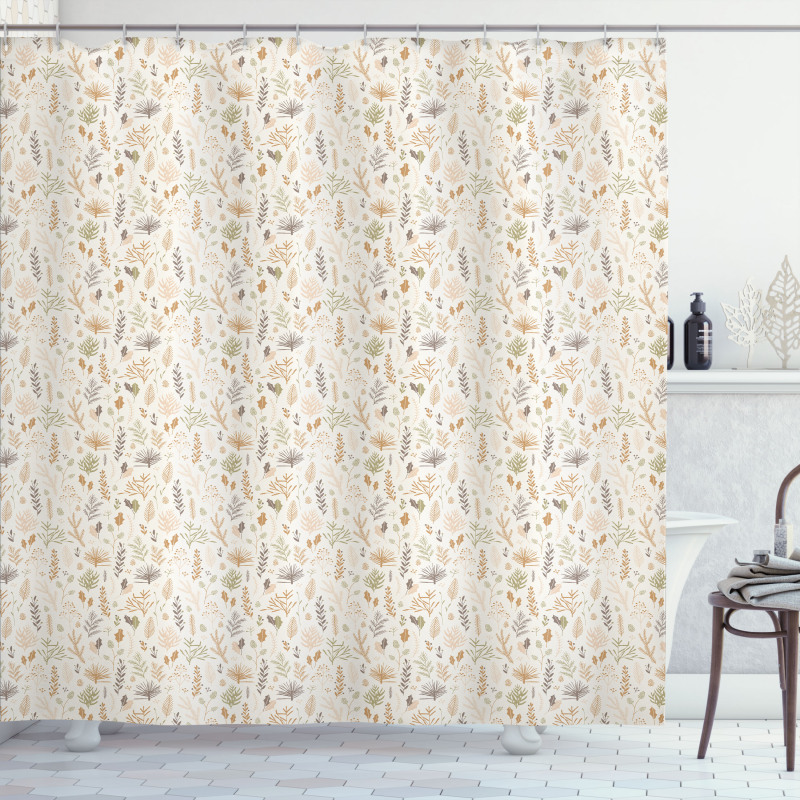 Autumn Leaves and Plants Shower Curtain