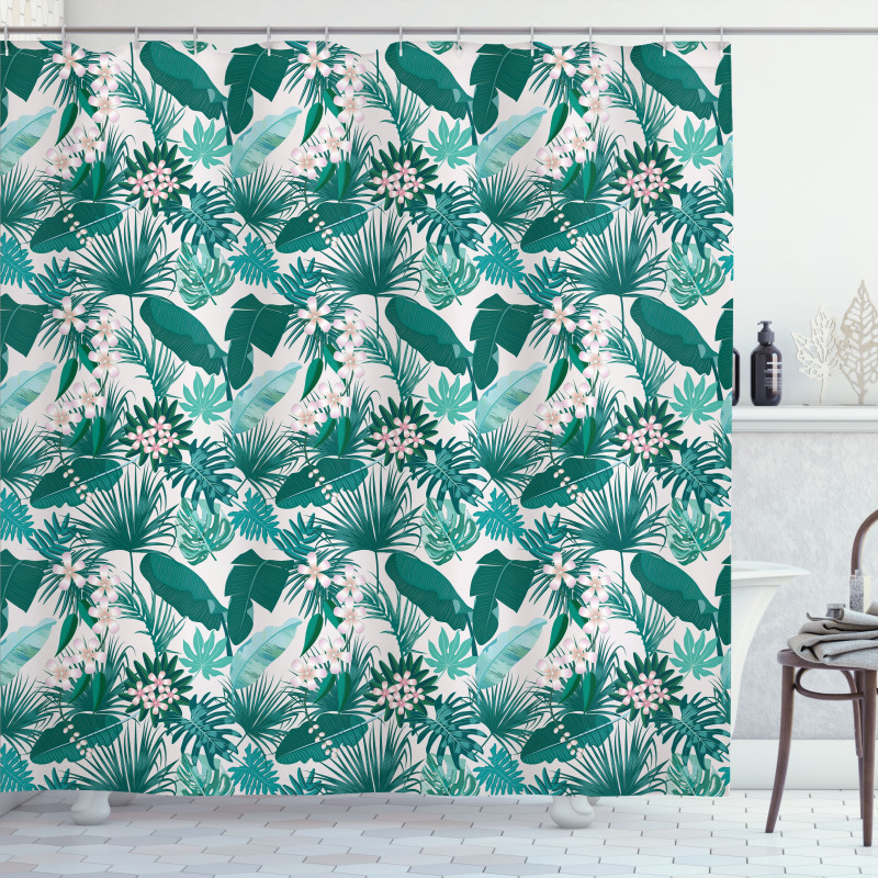 Tropic Botanical Bloom Art Shower Curtain