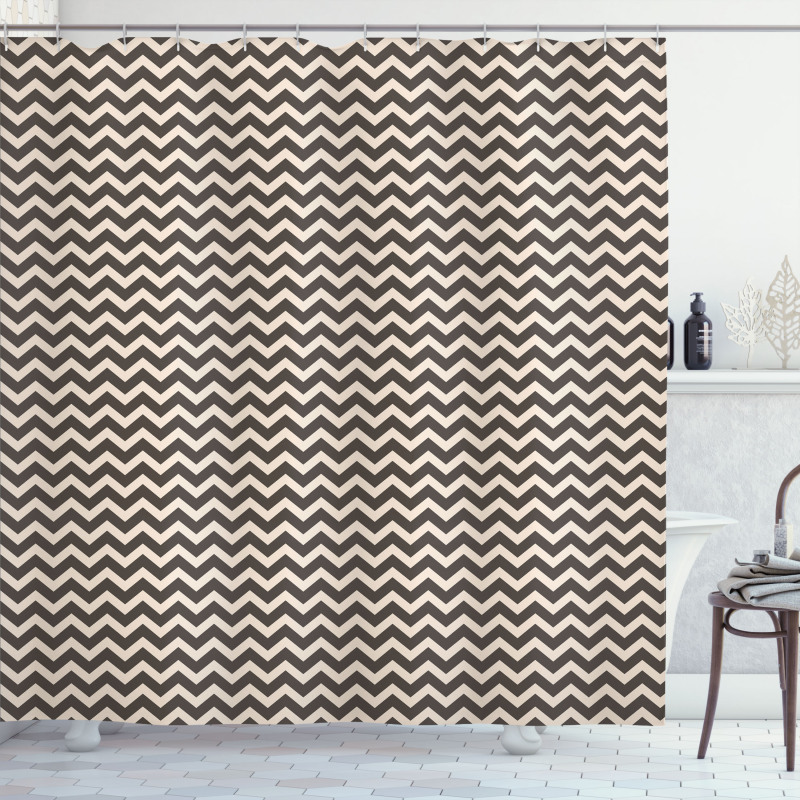 Earthy Tone Abstract Zigzag Shower Curtain