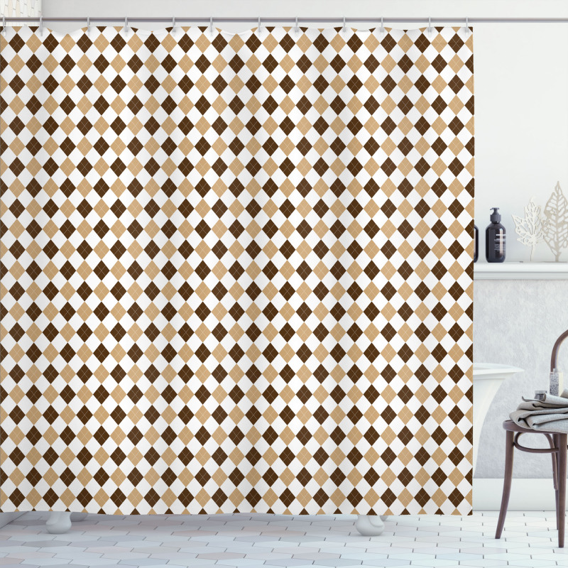 Simplistic Argyle Pattern Shower Curtain