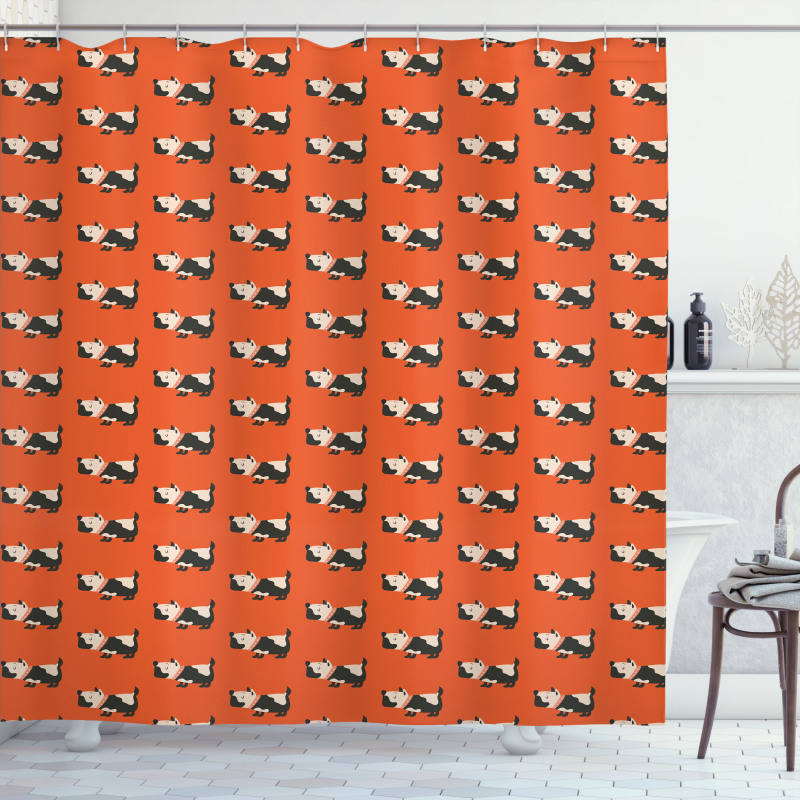 Cartoon Art Dog Pattern Shower Curtain