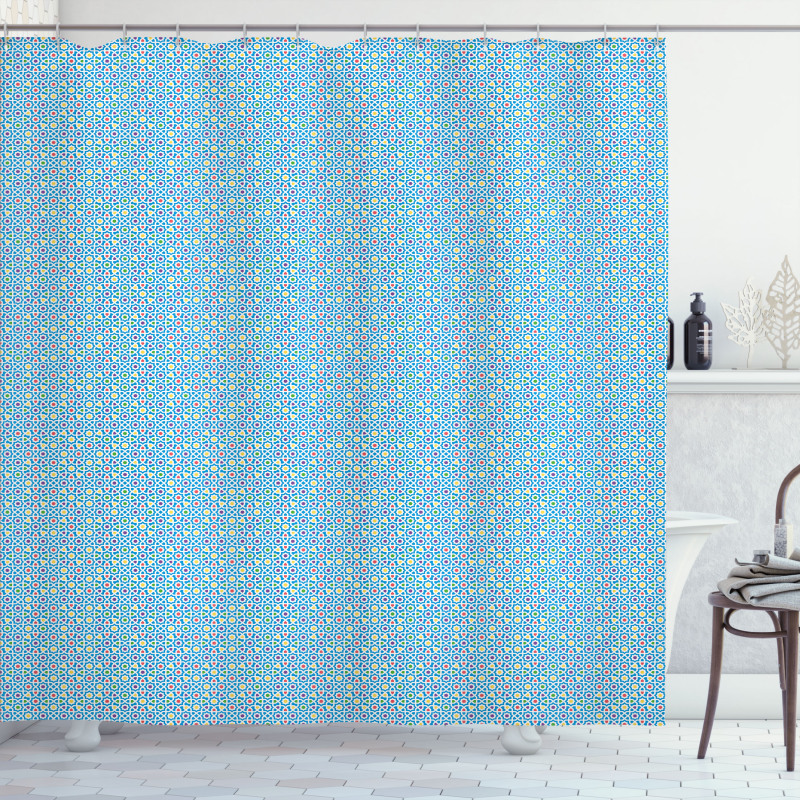 Folkloric Eastern Stars Art Shower Curtain