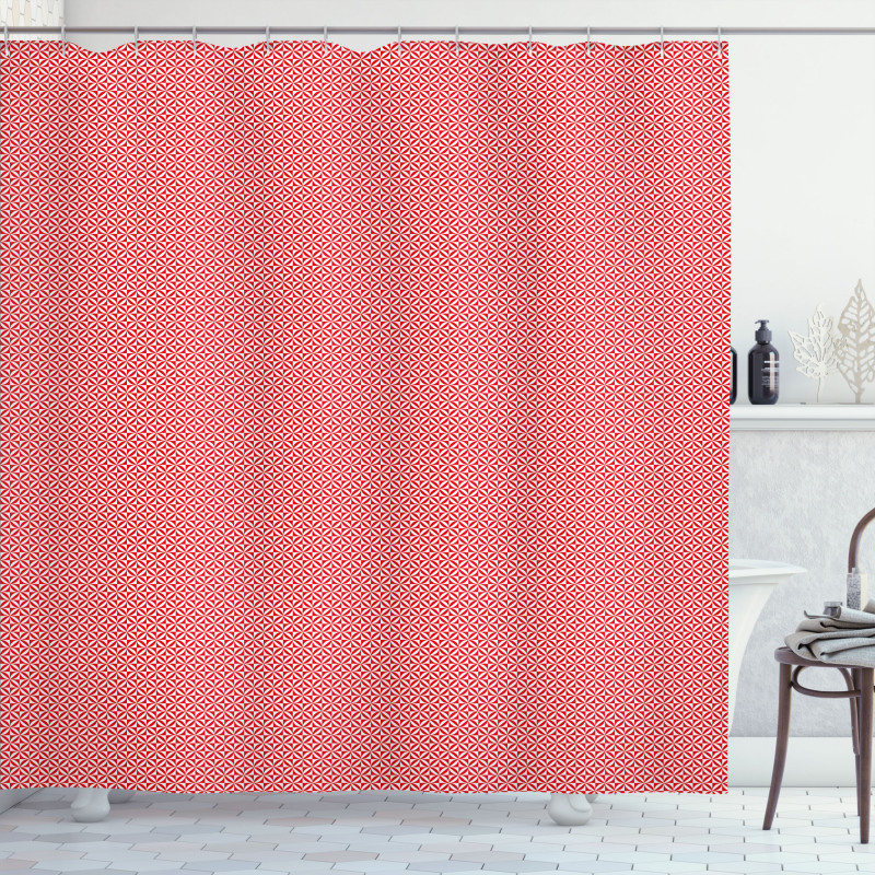 Monochromatic Square Motif Shower Curtain