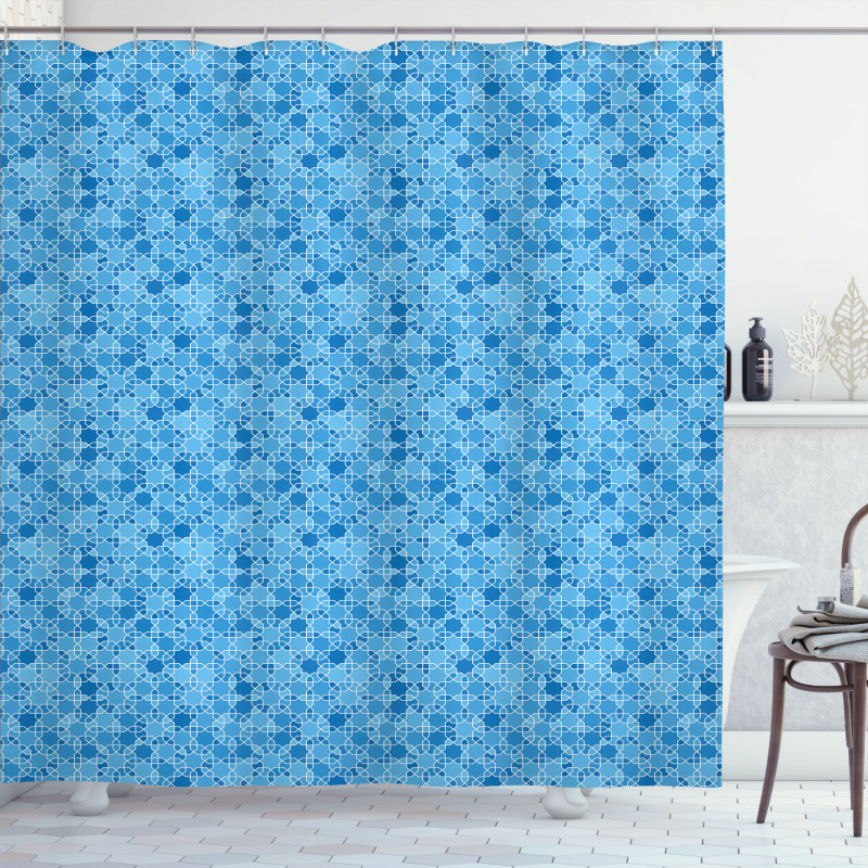 Symmetric Oriental Pattern Shower Curtain