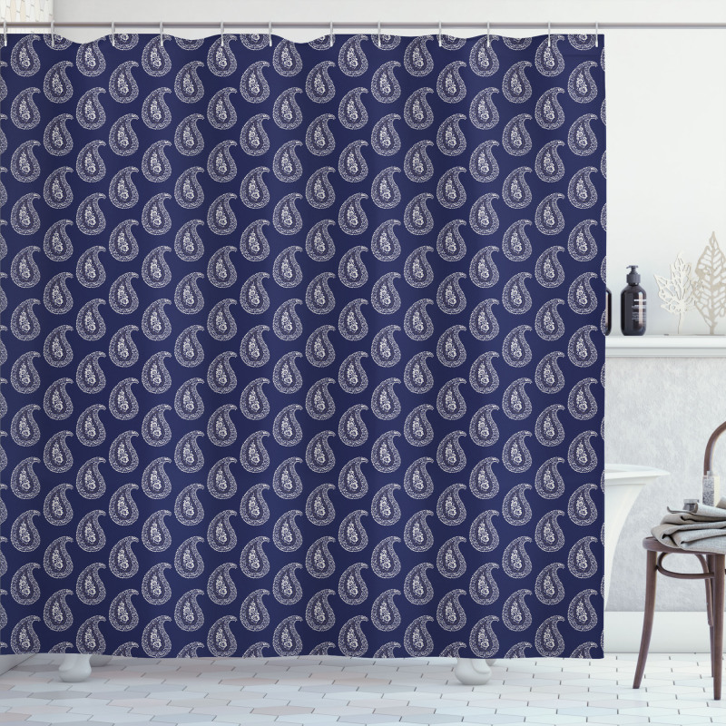 Oriental Floral Damask Art Shower Curtain