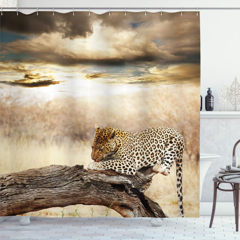Wild Leopard Shower Curtain