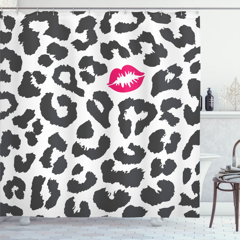 Cheetah Leopard Kiss Shower Curtain