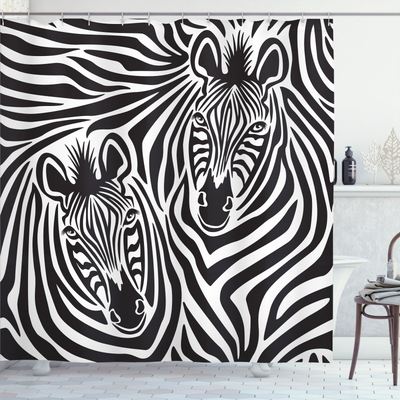 Zebras Eyes and Face Shower Curtain