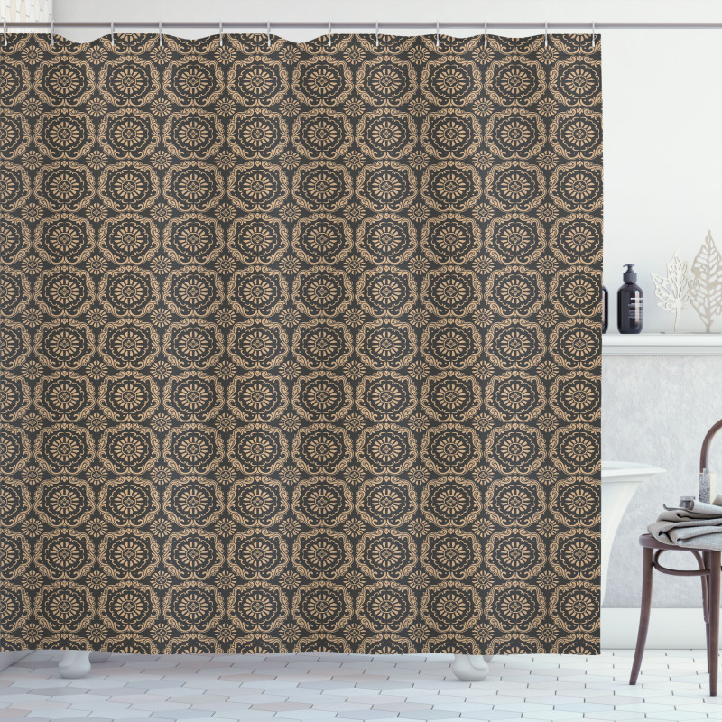 Floral Leafy Damask Art Shower Curtain