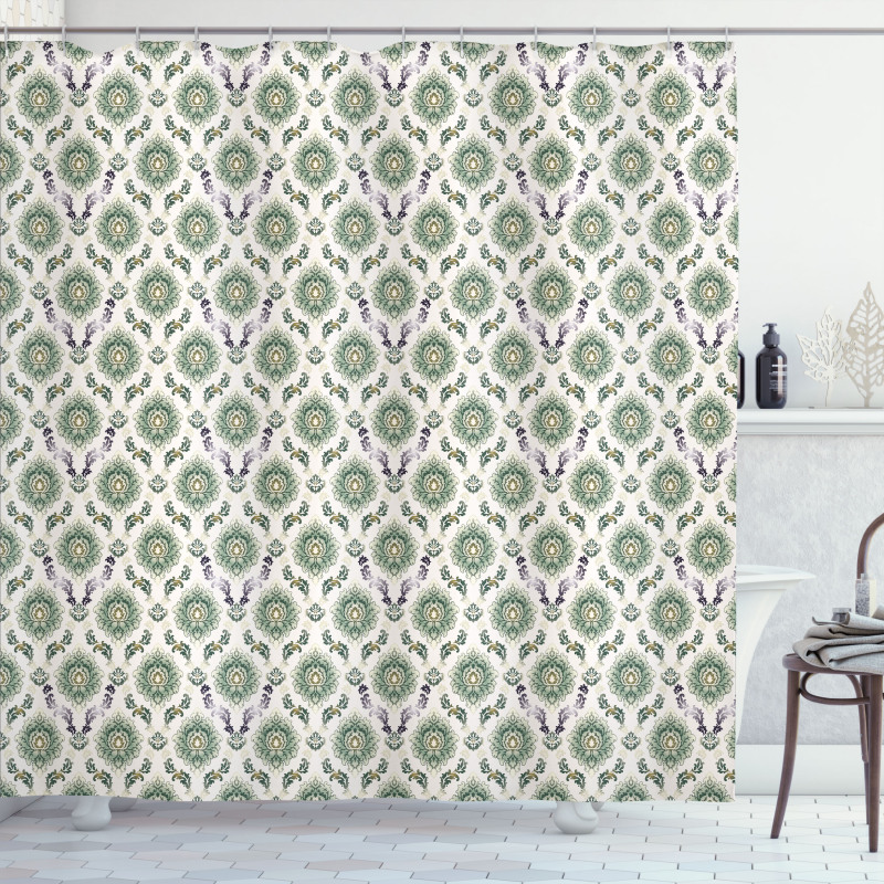 Orient Damask Pattern Shower Curtain