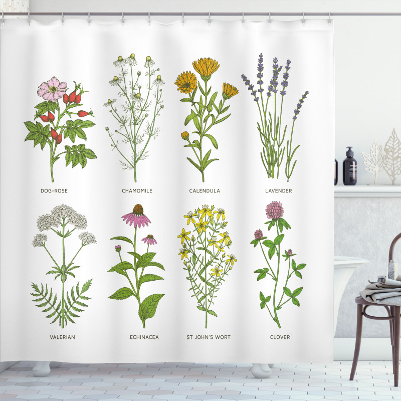 Natural Cosmetics Flowers Shower Curtain