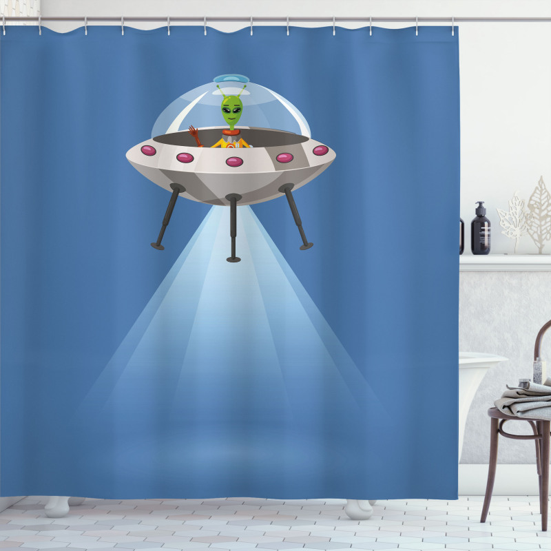 Spaceship Extraterrestrial Shower Curtain