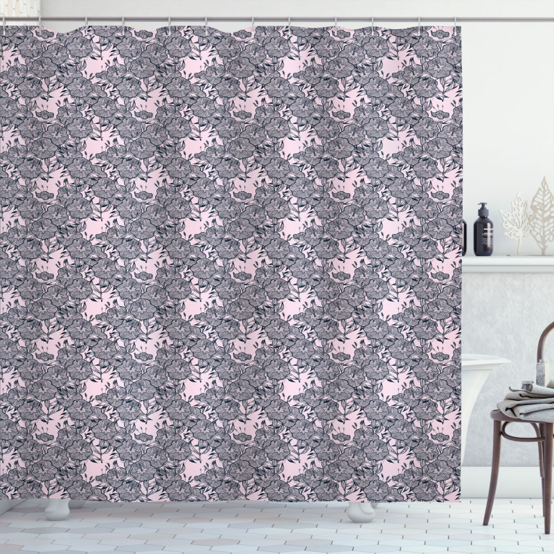 Bindweed Flower Bells Design Shower Curtain