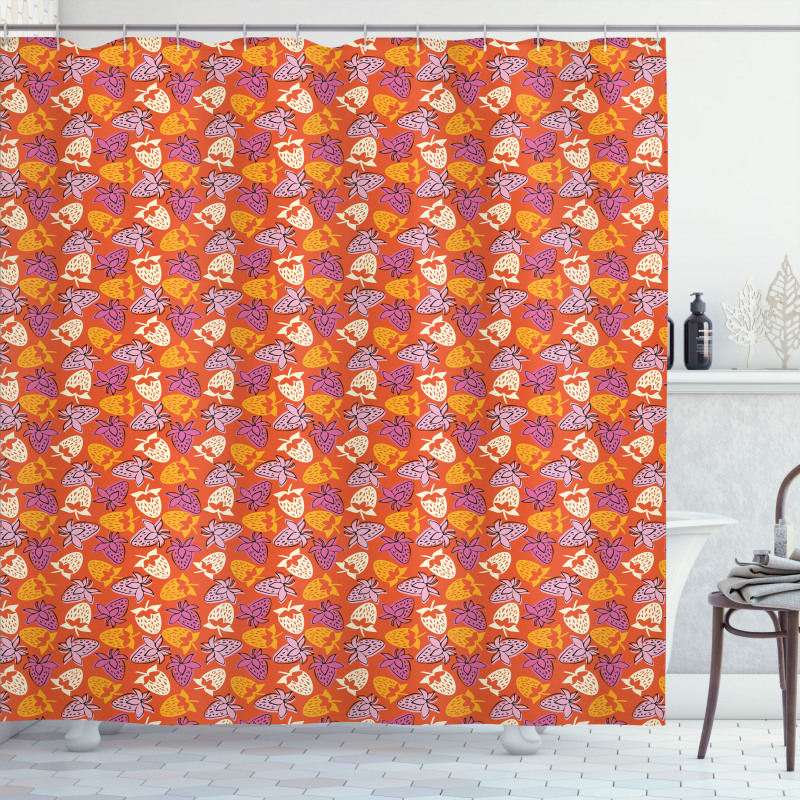 Colorful Strawberries Pattern Shower Curtain