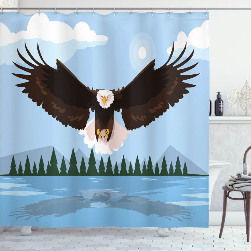 Landscape Illustration Art Shower Curtain