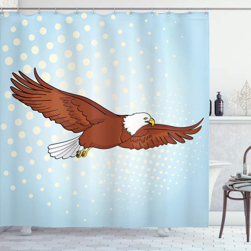 Pop Art Comic Falcon Bird Shower Curtain