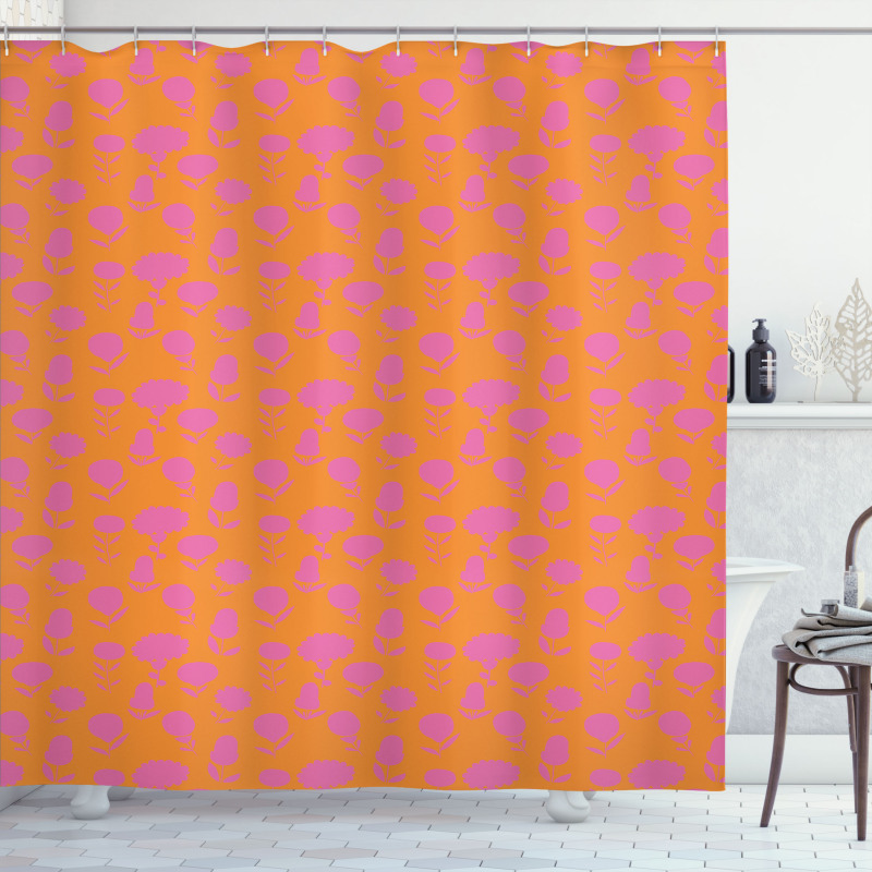 Blooming Tangerine Tones Shower Curtain