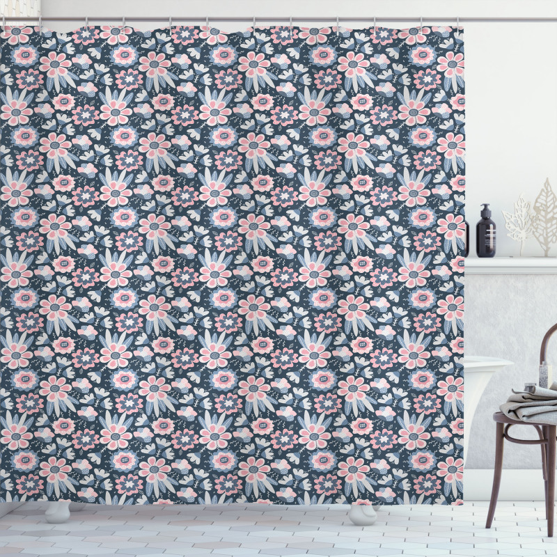 Garden Scene in Pastel Tones Shower Curtain