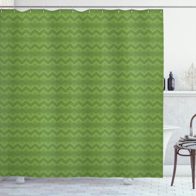 Monotone Big Small Circles Shower Curtain