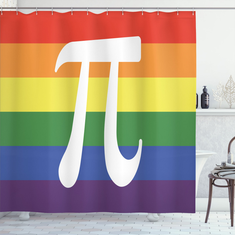 Number on Rainbow Colors Shower Curtain