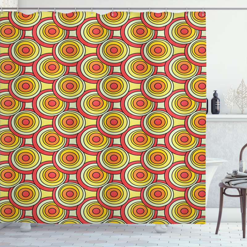 Circles in Warm Pastel Tones Shower Curtain