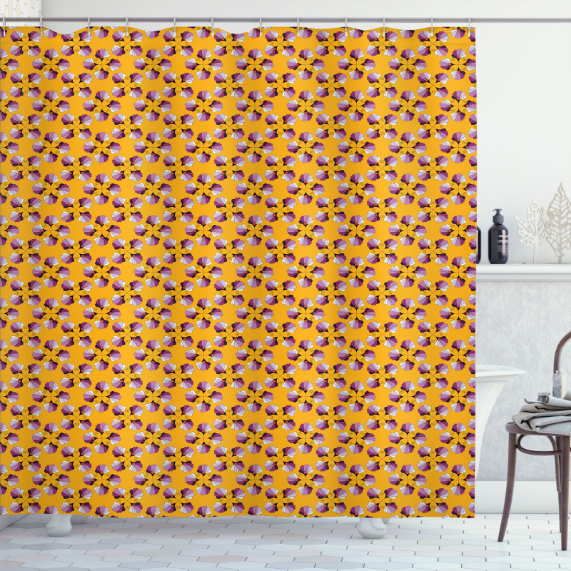 Flower Petals Inspired Motif Shower Curtain