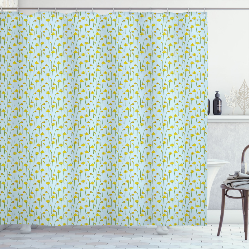 Cartoonish Daffodils Shower Curtain