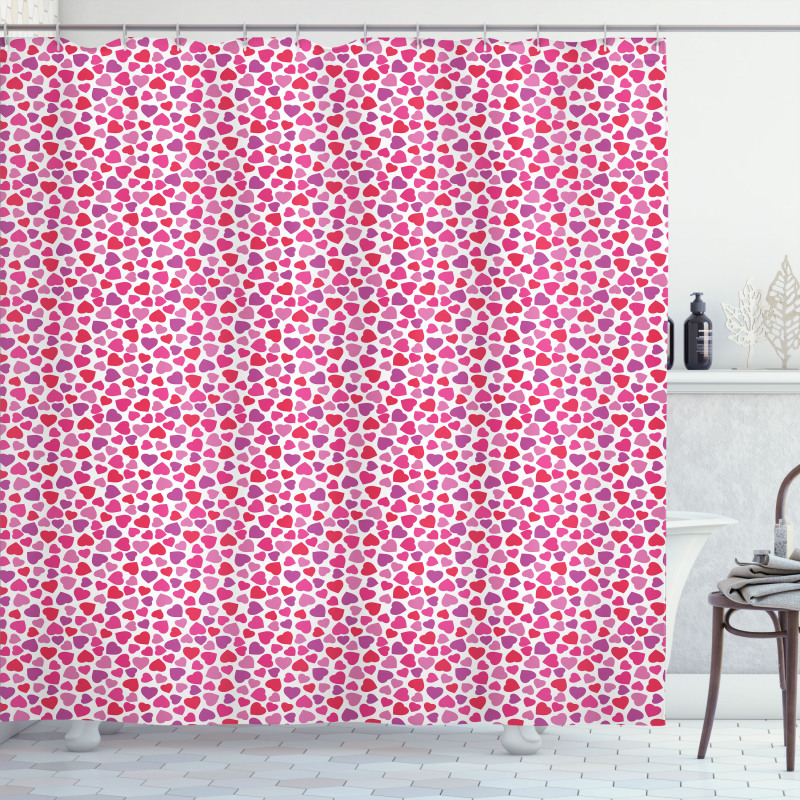 Simple Love Hearts Shower Curtain