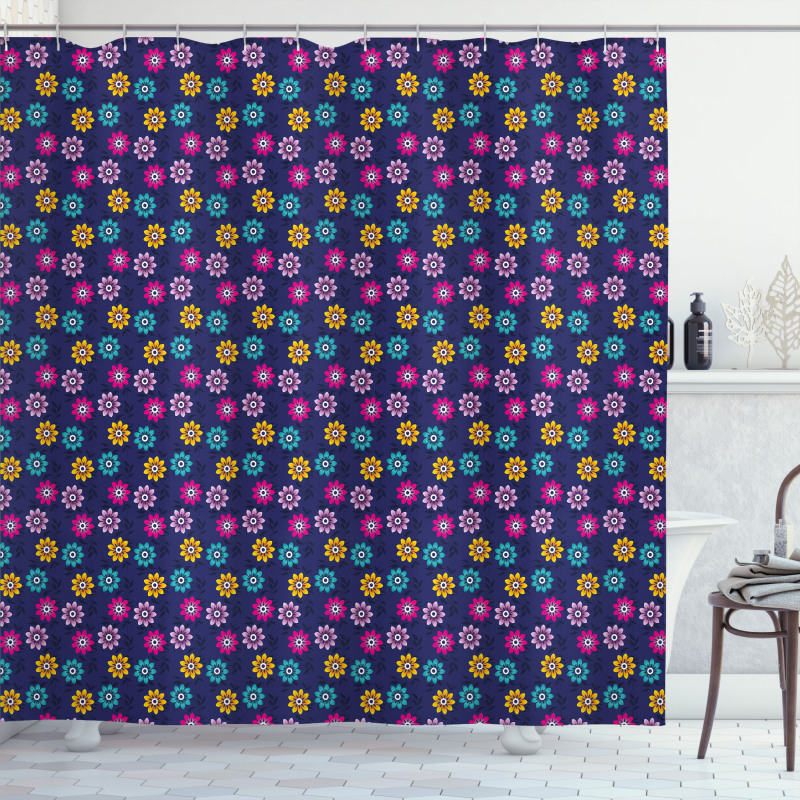 Colorful Flowers Love Shower Curtain