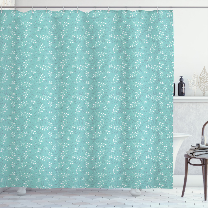 Simplistic Leafy Branches Shower Curtain