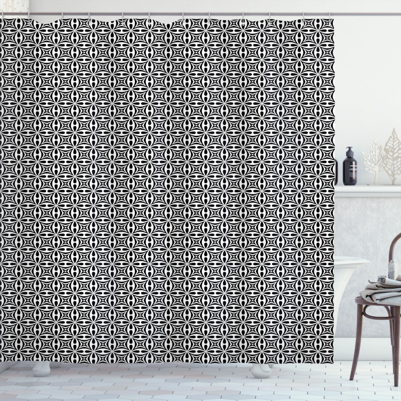 Monochrome Classic Motif Shower Curtain