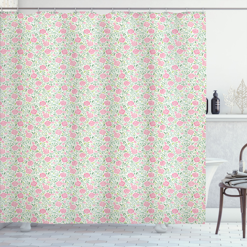 Roses Leaves Shower Curtain