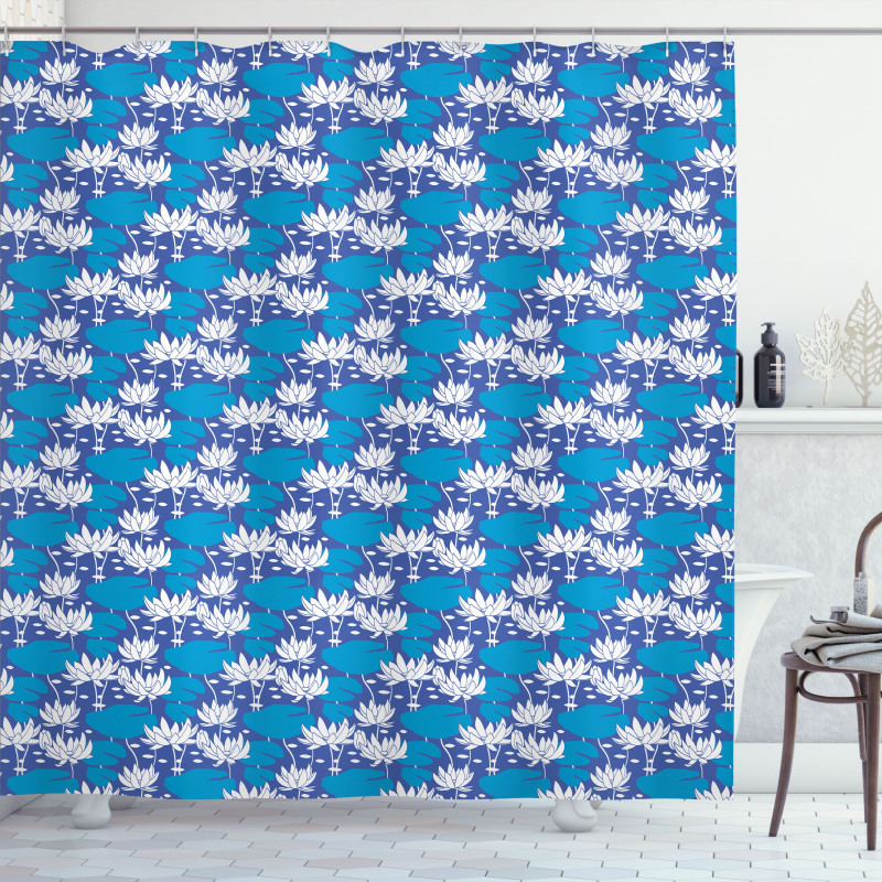 Water Lily Flowers Shower Curtain