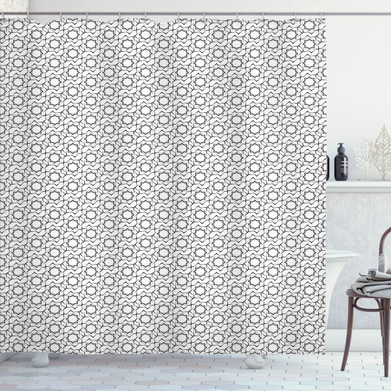 Dotwork Square Starts Shower Curtain