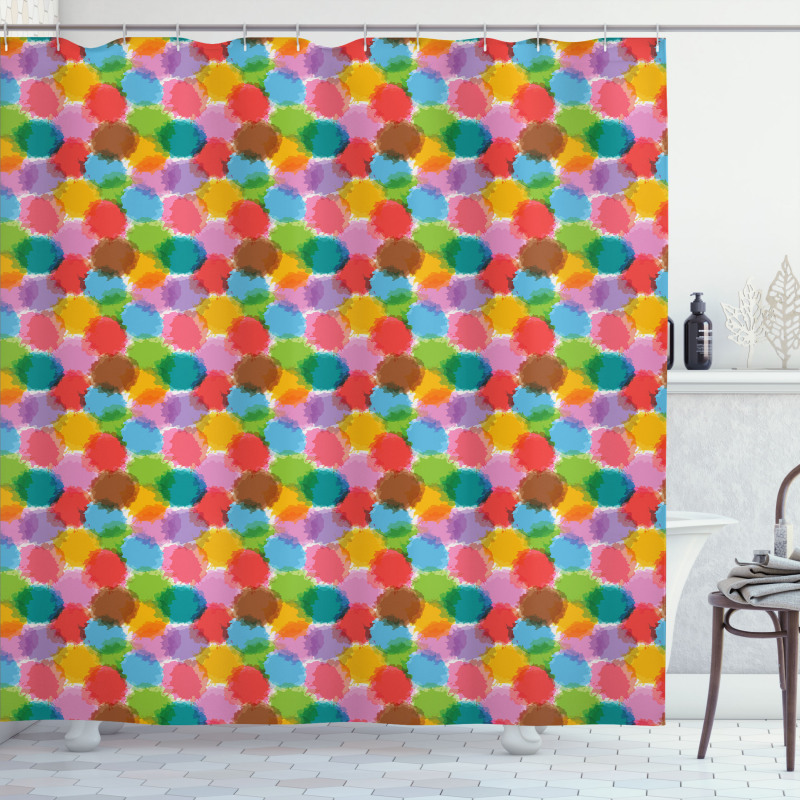 Grunge Vibrant Motif Shower Curtain