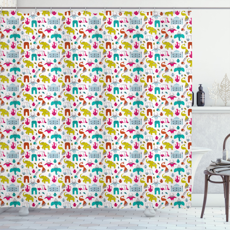 South Eastern Doodle Icons Shower Curtain