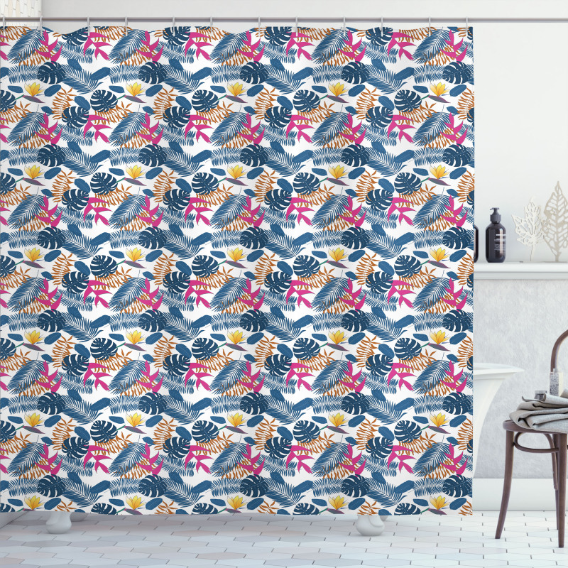 Leaves and Bird of Heaven Shower Curtain