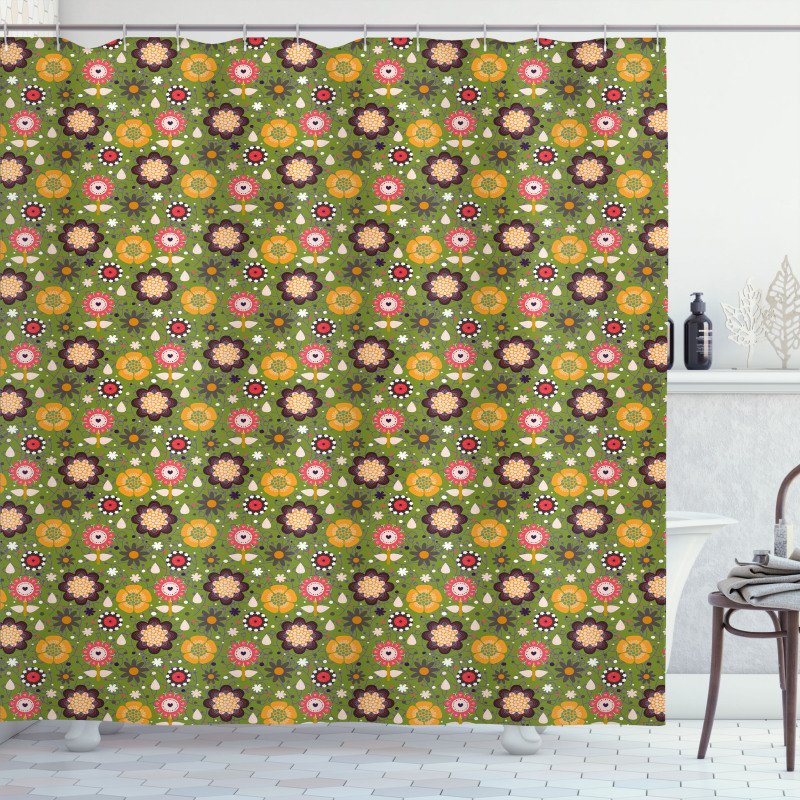 Spring Nature Flowers Shower Curtain