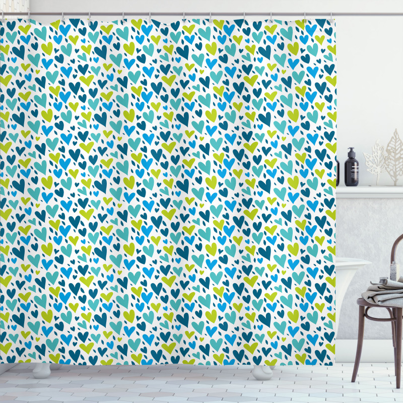 Irregular Hearts Shower Curtain