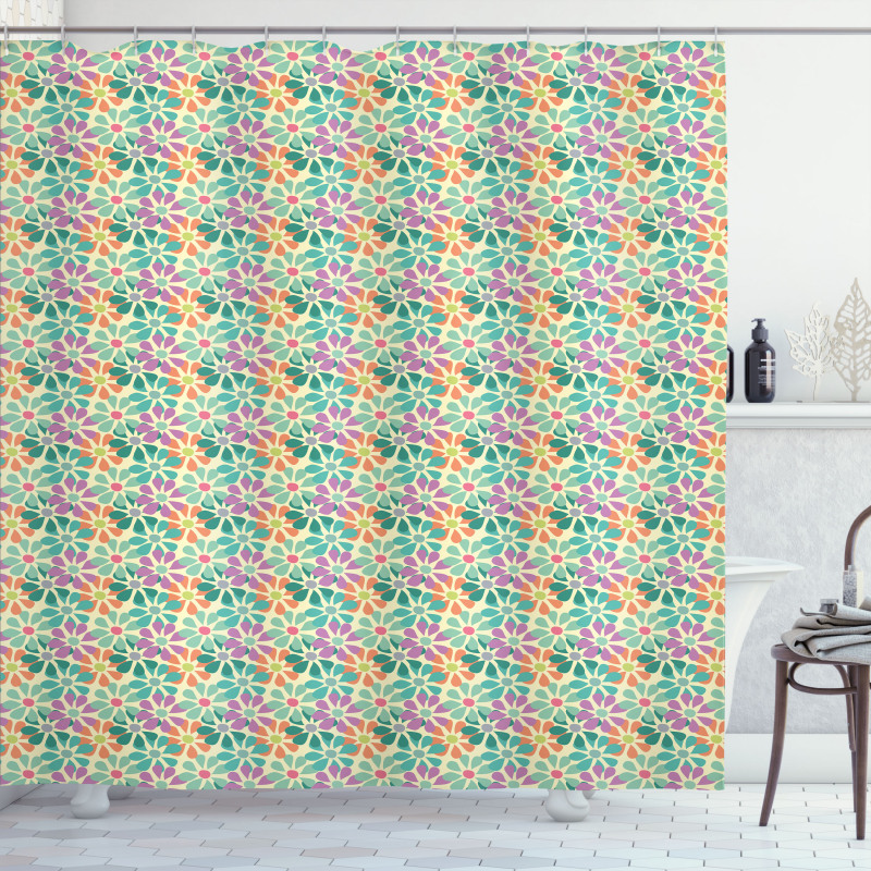 Funny Spring Flowers Bloom Shower Curtain