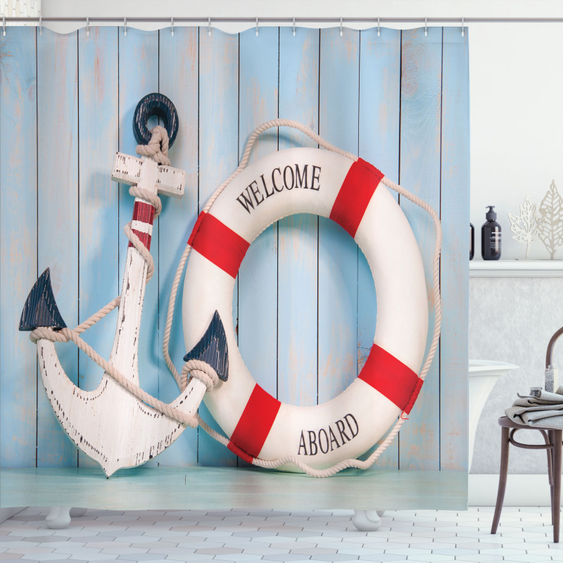 Anchor and Life Buoy Shower Curtain