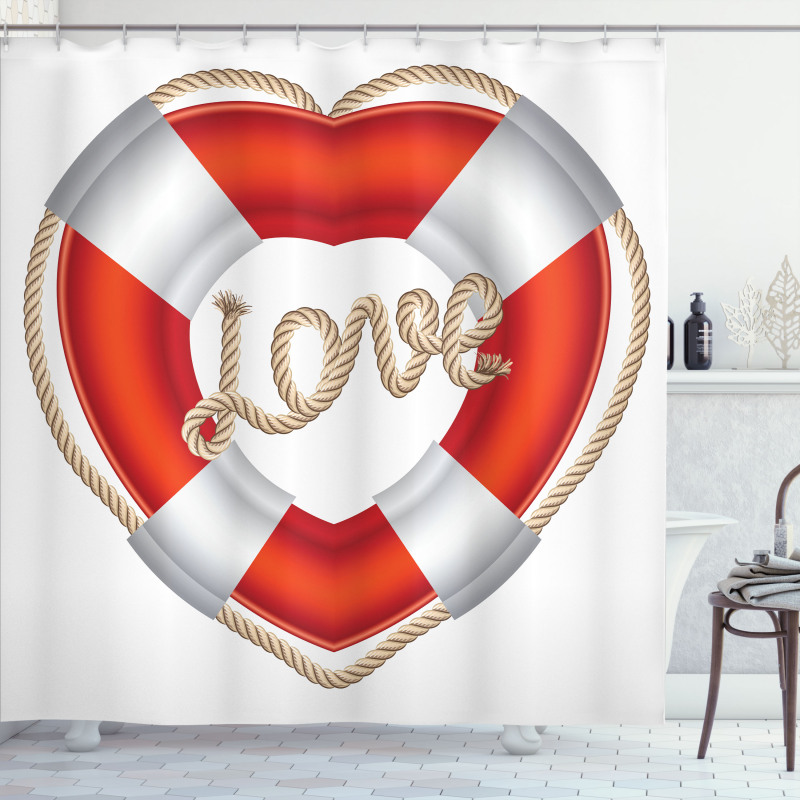 Valentine Love Hearts Shower Curtain