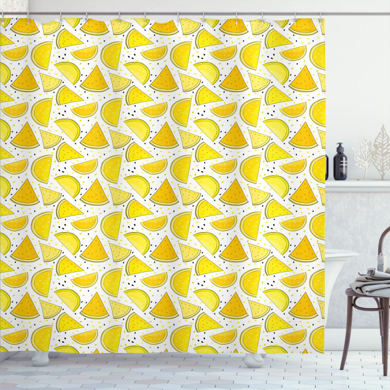 Yellow Color Palette Slices Shower Curtain