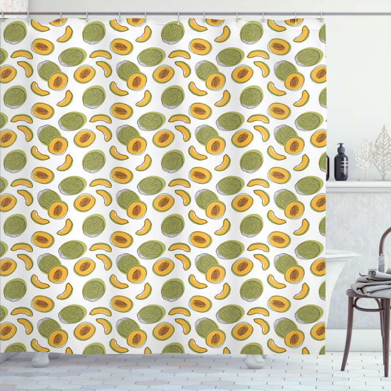 Japanese Melons Shower Curtain