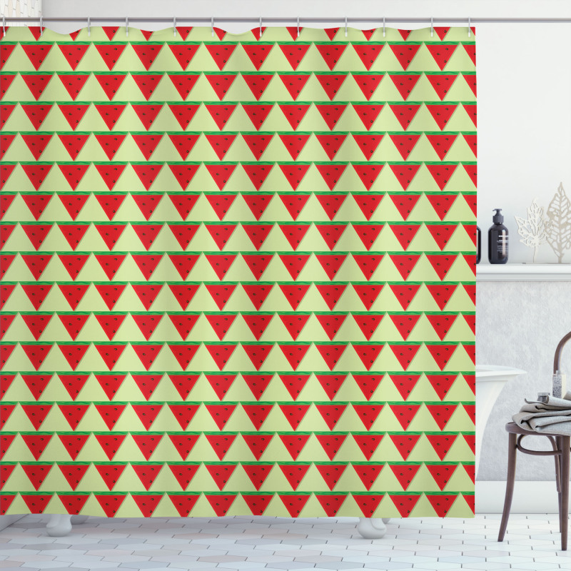 Triangle Watermelon Slices Shower Curtain