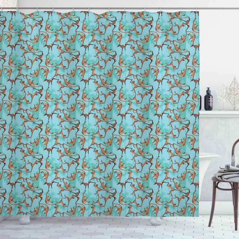 Jungle Animals on Branches Shower Curtain