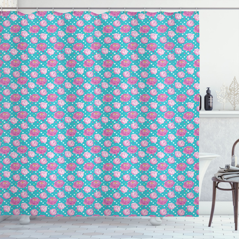 Blooming Peonies Romance Shower Curtain