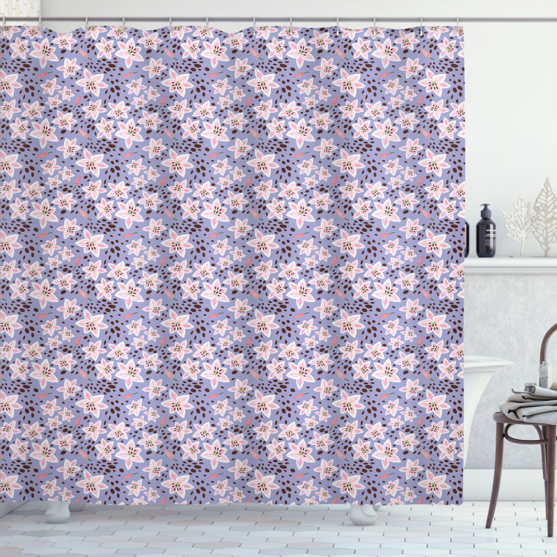 Exotic Flower Petals and Buds Shower Curtain