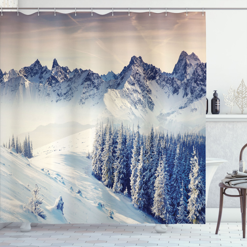 Snowy Winter View Shower Curtain